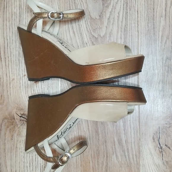 Brighton Flame Leather Open Toe Wedge Heel Sandals - Picture 6 of 16